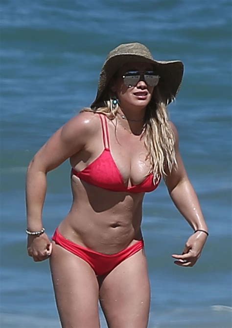 Hilary Duff In Red Bikini On The Beach In Mexico GotCeleb