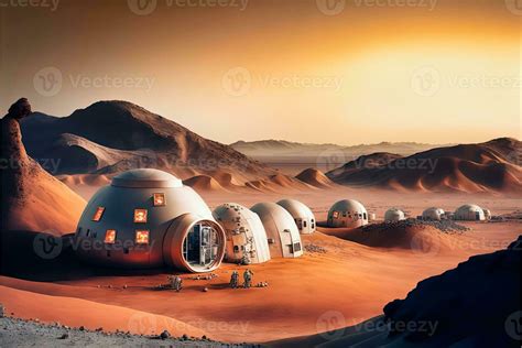 Mars Human Colony AI Generated Illustration 32308192 Stock Photo At