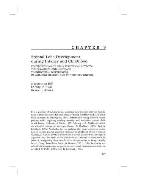 (PDF) Frontal lobe development during infancy and childhood