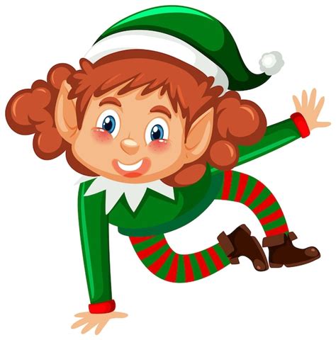 Personaje de dibujos animados de duende navideño Vector Premium