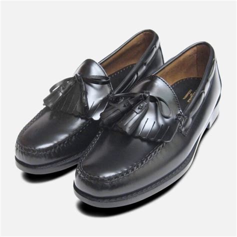 Mens Black Polished Formal Fringe And Tassel Loafers By Bass Weejuns Ebay