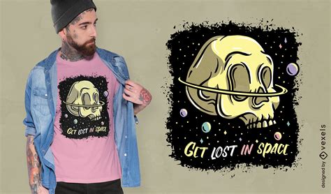 Lost In Space Skull Quote T Shirt Design Vector Download