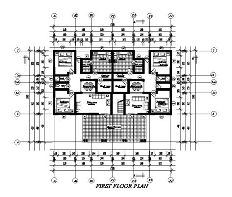 18x14m First Floor House Plan Is Given In This Autocad Drawing File