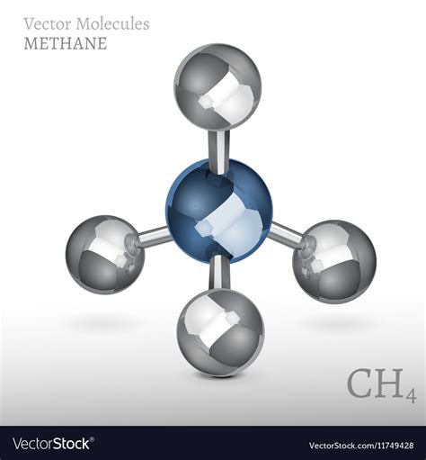 Methane Molecule 01 Royalty Free Vector Image Vectorstock