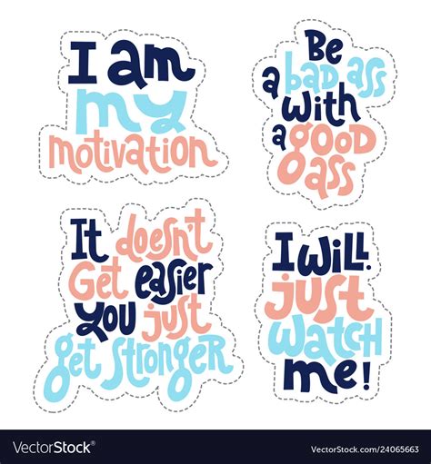 Fitness Motivational Quotes Royalty Free Vector Image