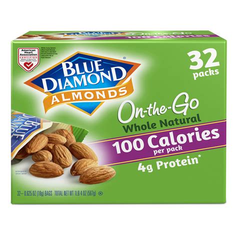 Blue Diamond Whole Natural Almond Snack Packs, 32 ct. - BJ's Wholesale Club