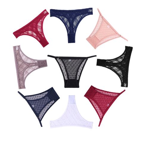 Cute Byte Cute Byte Sexy Floral Transparent Women Thongs G String Lingerie Lace Panties Low