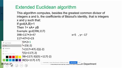 027 The Euclidean Algorithm The Extended Euclidean Algorithm YouTube