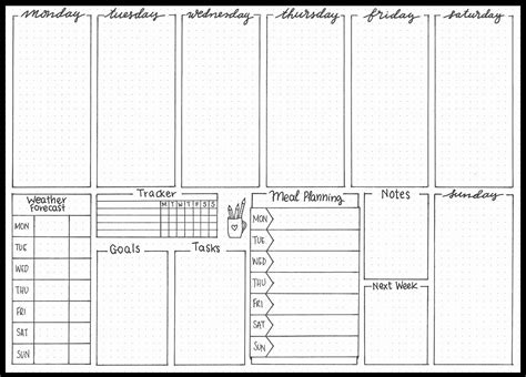 30 Bullet Journal Layout Templates | Example Document Template