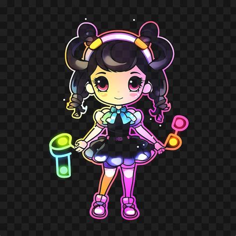 Premium Psd Tshirt Design Of Playful Chibi Girl With High Pigtails