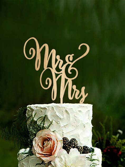 Mr And Mrs Wedding Cake Topper Wooden Cake Topper Unique Cake Etsy