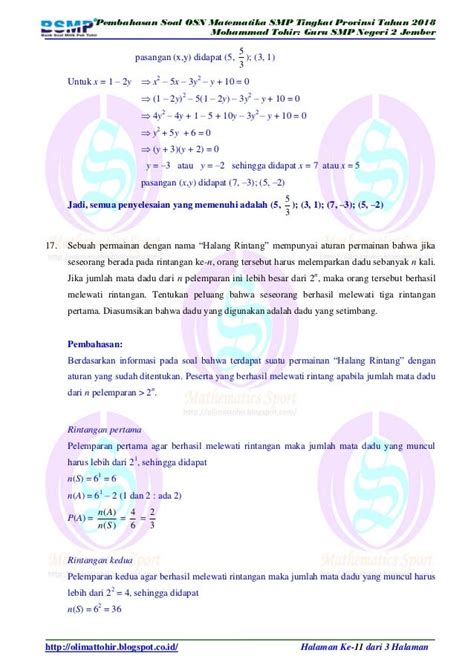 Soal Dan Pembahasan Osn Matematika Smp 2021 2021