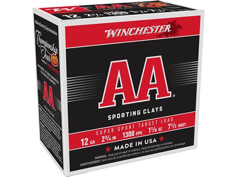 Winchester AA Super Sport Sporting Clays 12 Ga Ammo 2 3 4 7 1 2 Lead