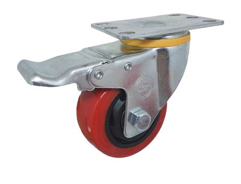 Jual Roda Troli Pu Medium Caster Taiwan Inch Plat Rem Di Lapak Toko