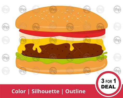 Cheeseburger Svg Hamburger Svg Burger Svg Fast Food Svg Hamburger