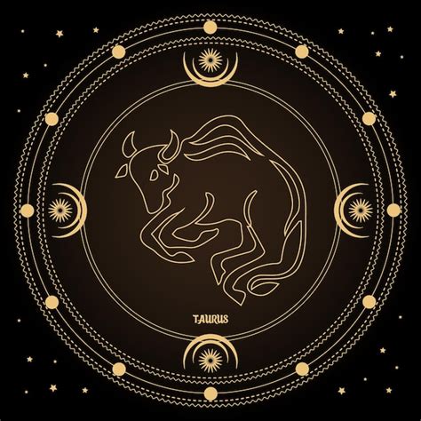 Signo Del Zodiaco Tauro Signo Del Horóscopo Astrológico En Un Círculo