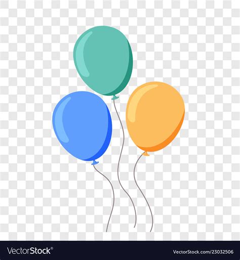 Balloon flat cartoon birthday party Royalty Free Vector