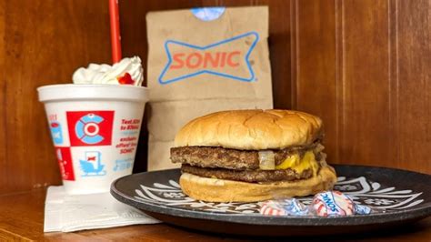 Sonic Peanut Butter Bacon Shake And Double Cheeseburger Review Theyre