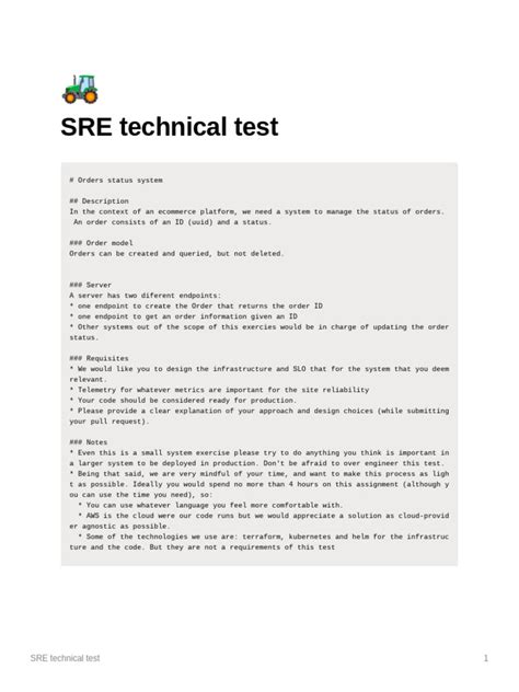 SRE Technical Test | PDF