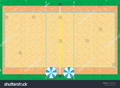 Beach Volley Court Vector Illustration Background Stock Vector Royalty