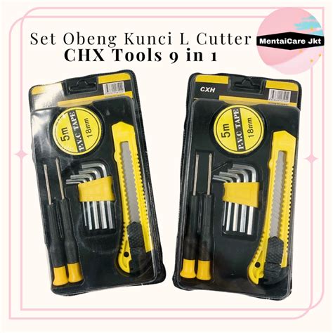 Jual Set Obeng Kunci L Cutter CXH Tools 9 In 1 Screwdriver Hex Key