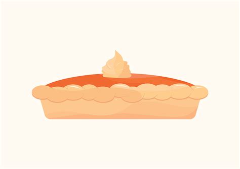 Pumpkin Pie. Vector illustration of pumpkin pie for Thanksgiving. Holiday orange pie drawing for ...