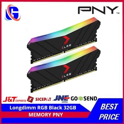 Jual Memory PNY Longdimm RGB Black 32GB 16X 2 DDR4 3200MHZ PC25600