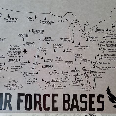 US Air Force Bases Map – JNJ Gifts and More