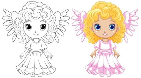 Free Vector | Fairy Girl Outline for Coloring