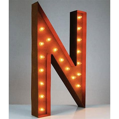 36” Letter N Lighted Vintage Marquee Letters Rustic Buy Marquee