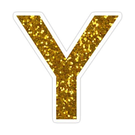 The Letter Y In Gold Glitter Sticker