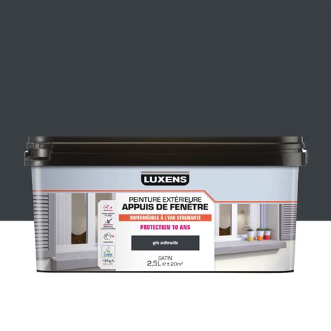 Peinture extérieure appui de fenêtre LUXENS gris satiné 2 5l Leroy