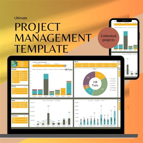 Project Management Template, Excel Project Dashboar. Project Template ...