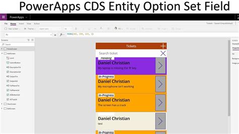 Powerapps Cds Entity Option Set Fields Youtube