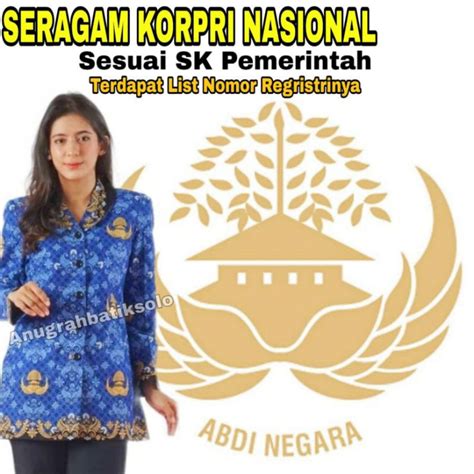 Jual Baju Korpri Resmi Pria Dan Wanita Lengan Panjang Katun C S