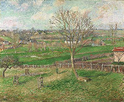 The Field And The Great Walnut Tree In Winter Eragny Pissarro