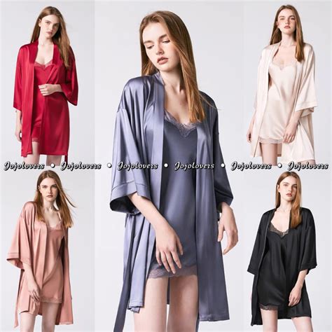 Jual Jojolovers 240 Sexy Lingerie Kimono 2in1 Dress Sleepwear Satin