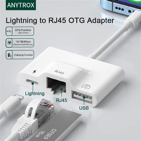 Jual Anytrox Ligh Ting To Rj45 Ethernet Adapterdonglepad To Lan Wired Network Cable With Power