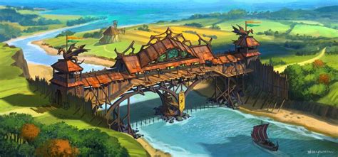 ArtStation - Medieval toll bridge | Bridge drawing, Medieval, Medieval art