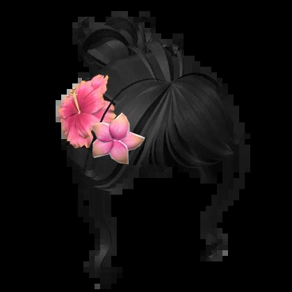 Tropical Flower Messy Bun Black Roblox Item Rolimon S