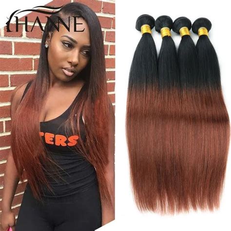 Buy Ombre Peruvian Straight Hair 3 Bundles Dark Brown Ombre Human Hair