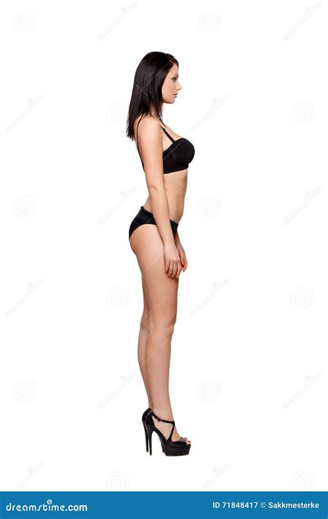 Woman In Bikini Posing Side View Stock Image Image