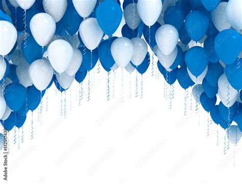 Blue balloons isolated on white background. Party Celebration ...