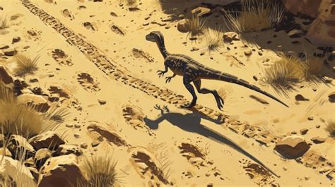 Premium Photo A Preserved Trackway Of A Pack Of Velociraptors