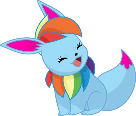 2547743 Safe Artist Melisareb Rainbow Dash Oc Oc Rainbow Eevee