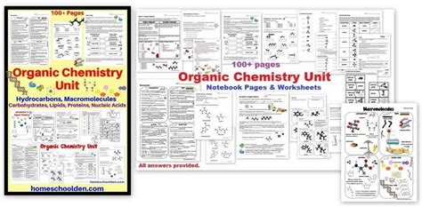 Organic Chemistry Unit Homeschool Den Worksheets Library