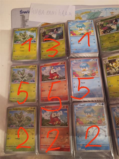 Kolekcja kart startery z 9 generacji Pokemon TCG karty Świerzbienie