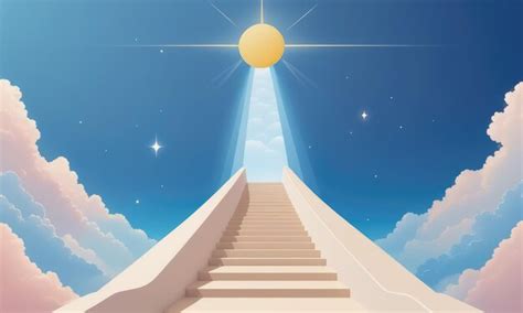 Premium Ai Image Stairway Leading Up To Heavenly Sky