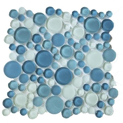 Glass Mosaic Tile Bubble Collection Gm 4104 Ocean Mixed Rounds Glass Mosaic Tiles