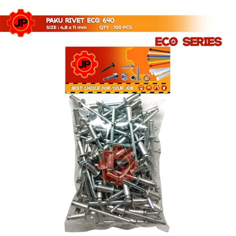 PAKU RIVET ECO 640 100 PCS 4 8 X 11 MM BLIND RIFET TEMBAK ALUMINIUM